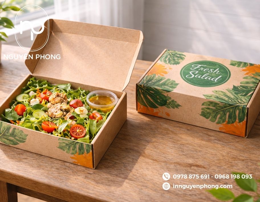 Mẫu hộp kraft đựng thức ăn 